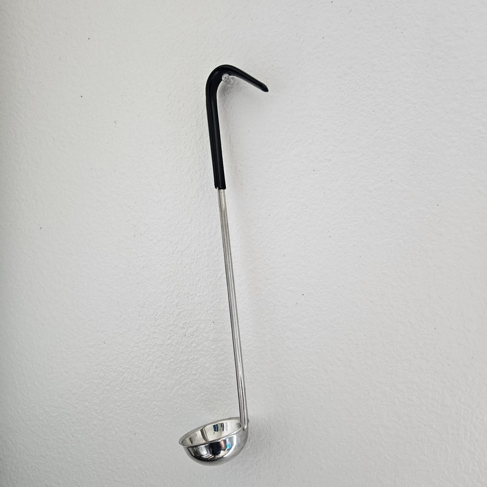 Tablecraft long handle Stainless Steel 1oz  30ml ladle with black handle‎
